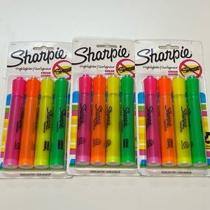 2/$18 💥🆕 Sharpie Smear Guard Neon Highlighters | 3 packs of 4 | 634
